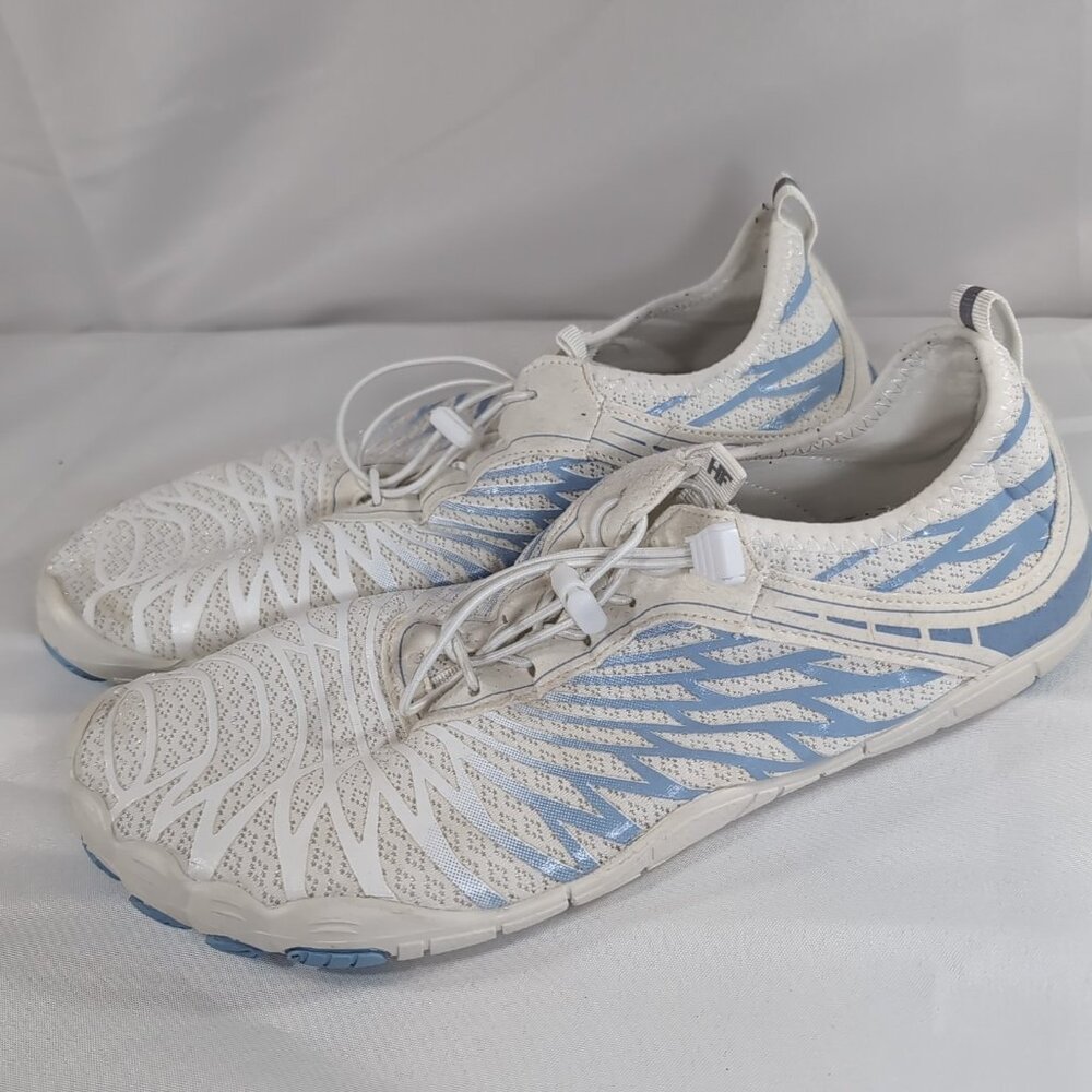 HF Barefoot Shoes Ergonomic Hike Footwear White Blue EU 44 US 10.5M Hike Activ